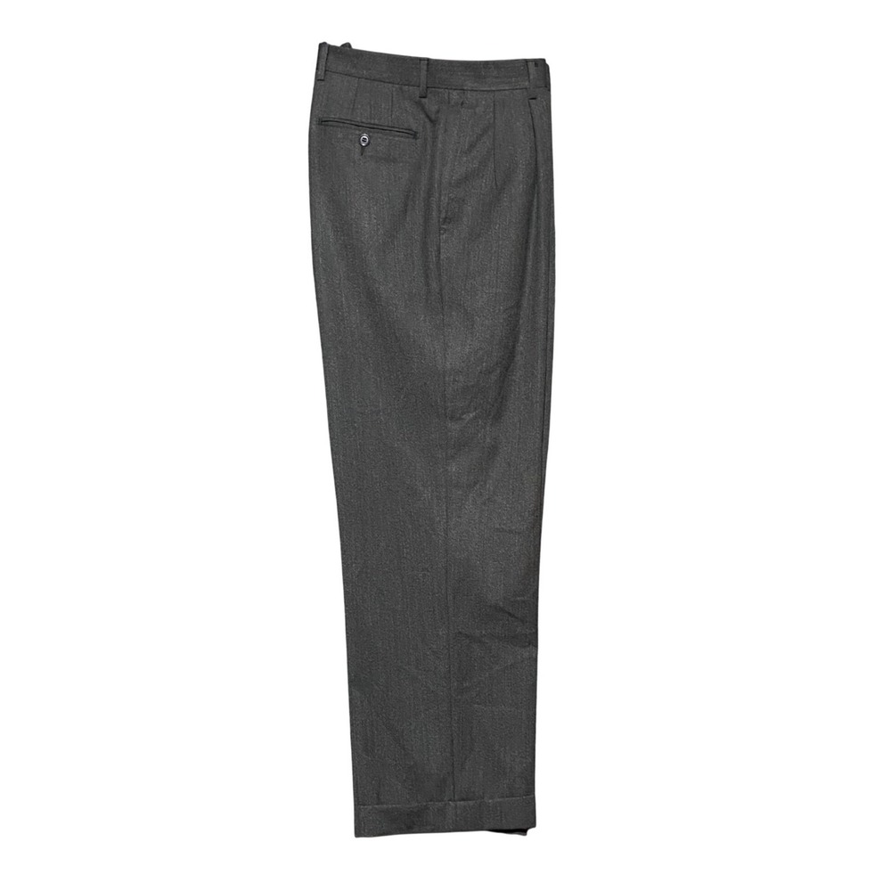 TRUSSINI Men's Dark Gray Wool Pleated Dress Pants 34x29 Tailored‎ Fit Italian 52